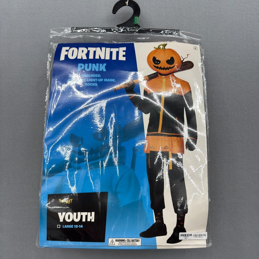 Spirit Fortnite Punk Halloween Costume Boy's Youth LARGE 12-14